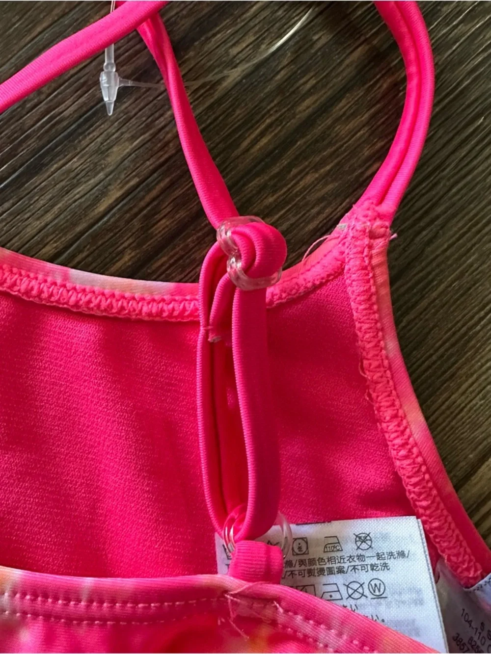 HURLEY 2-piece bikini UPF 50+ Hyper pink tie-dye girls 5 swimsuit